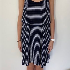 Striped navy dress